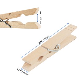 MANCHAP 100 PCS Wooden Clothes Pegs, 8.4cm Craft Wooden Clips Pegs Wood Clothespins for Clothes, Photos, Crafts Display