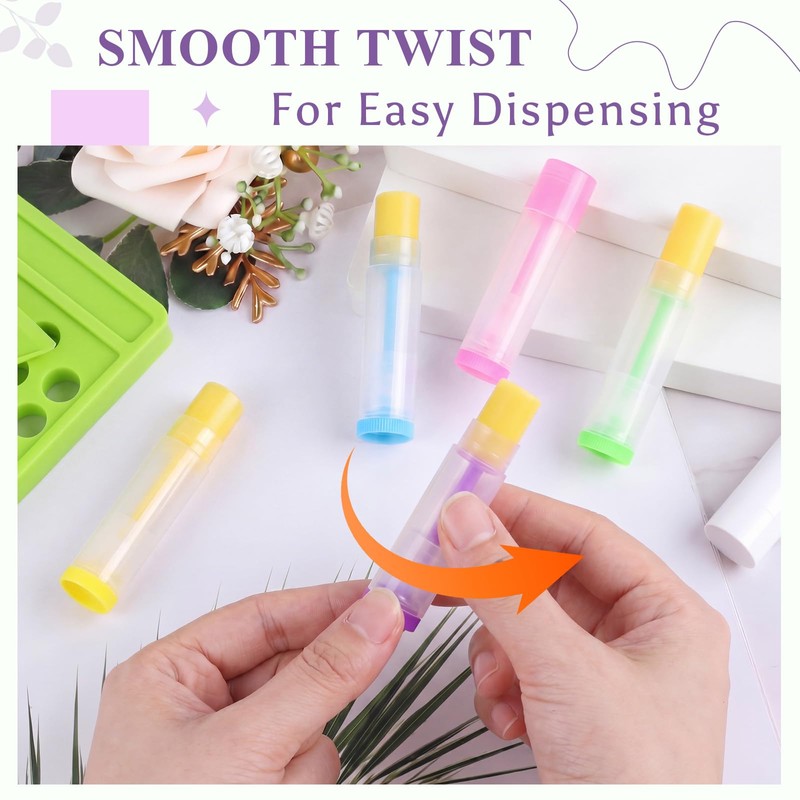 100 Pcs Lip Balm Tubes with 2 Filling Tray and