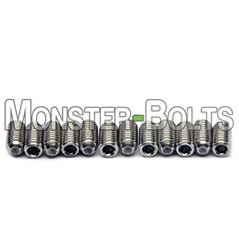 Guitar Saddle Bridge Height Adjustment Hex Screws set (12) for US/Inch and Metric - MonsterBolts (Metric - M3 x 6mm, Stainless Steel)