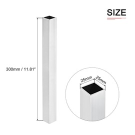 DTGN 25mmx25mmx2mmx300mm (Width x Wall Thickness x Length) Square Pipe - For Industrial Residential Construction - 6063 Aluminum Square Pipe