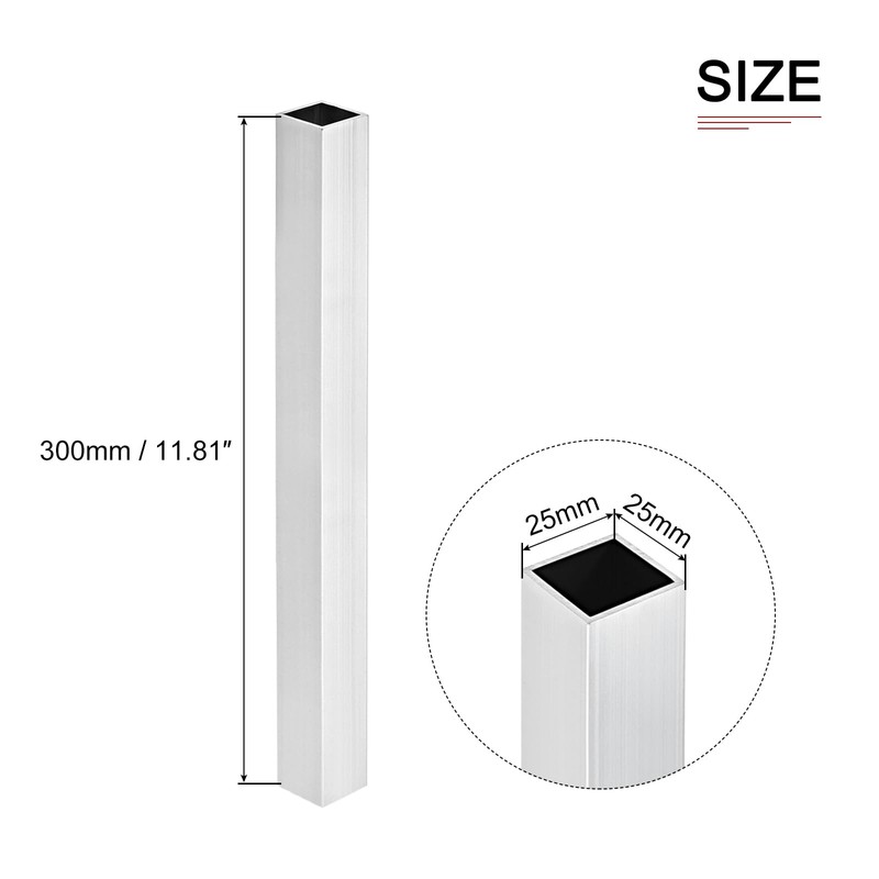DTGN 25mmx25mmx2mmx300mm (Width x Wall Thickness x Length) Square Pipe
