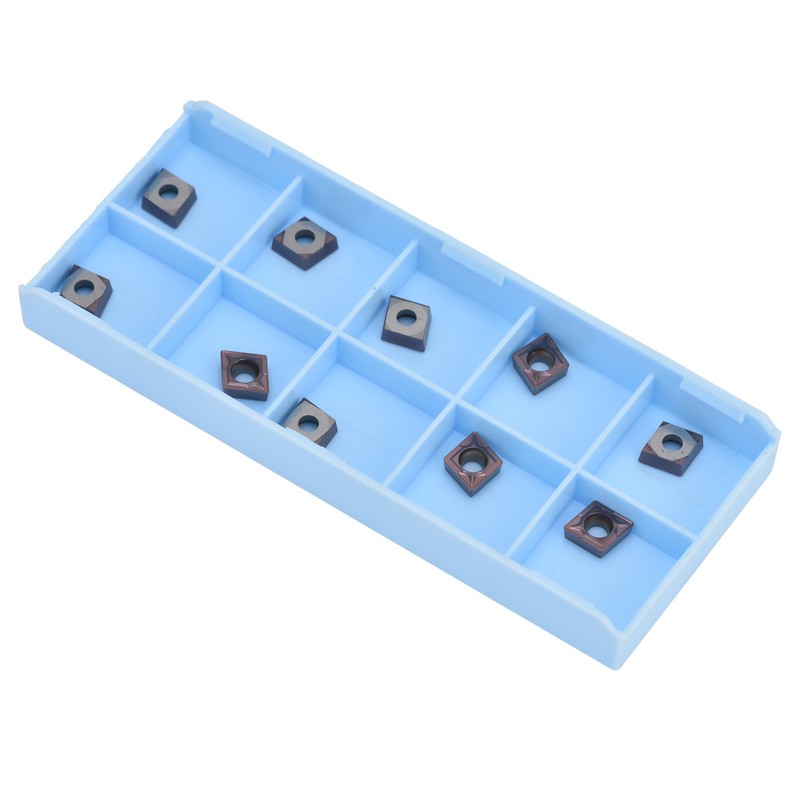 10Pcs Carbide Turning Blade Titanium Alloy High Temperature Resistance Rhombus
