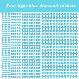 1799 Pcs 4 Sheets Rhinestone Stickers 3/4/5/6 mm Self Adhesive Rhinestones Gems for Face Eyes Makeup Hair Body (Aqua blue-3/4/5/6mm)