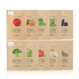 Skinfood [Set of 10] Skinfood Sous Vide Mask Sheets (Pick and Choose) - Lotus root(10 leaves) / [10매세트] 스킨푸드 수비드 마스크팩 시트 (골라담기) - 연근(10매)