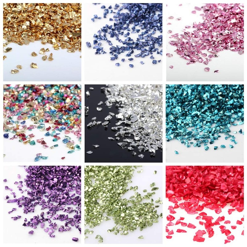 Crushed Glass Irregular Metallic Chips Sprinkles Chunky Glitter Transparency AB