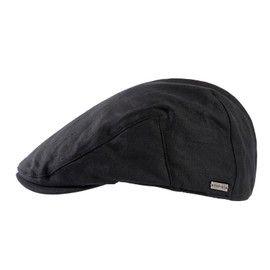 TOP-EX 100% Linen Flat Cap Men's Sun Hat Summer Peaked Cap, 95557-Black