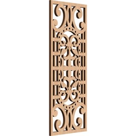 Ekena Millwork WALW10X25X0375BLOHI Bloomsburg Decorative Fretwork Wood Wall Panels, 9 3/8"W x 24 3/8"H, Hickory