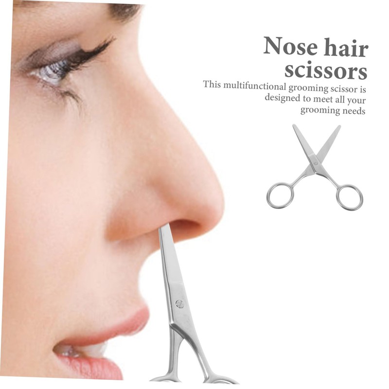 Mikinona 2pcs Stainless Steel Eyebrow Grooming Scissors Compact Facial Hair