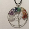 Tree of Life Amethyst Stone Necklace, Rainbow 7 Chakra, Multi-Color