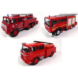 OPO 10 - Lot of 3 fire trucks 1/43 compatible with Renault VI S180 + BERLIET GAK + FF 6x6 (P2 + P8 + P11)