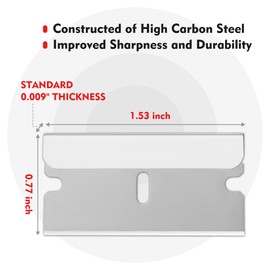 WORKPRO 200-Pack Single Razor Edge Blades, Industrial Scraper Razor Blades, High Carbon Steel One Edge Razor Blades