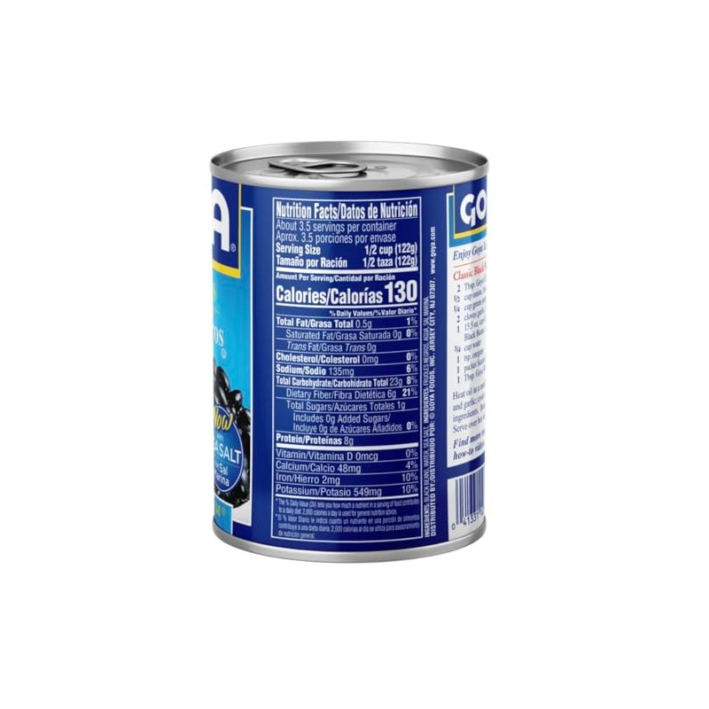 Goya Black Beans Low Sodium, 15.5 oz, 2-Pack