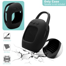 TXEsign Silicone Case Compatible with JBL Clip 5- Portable Bluetooth Speaker Stand Up Protective Carrying Case Cover for JBL Clip 5 (Black)