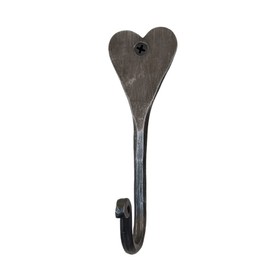 Generic Vintage Style Hand Forged Heart Wall Mounted Hook For Home And Office Coat Hanging Black Antique Designer Wall Hook Decorative Gift Item By Living Ideas