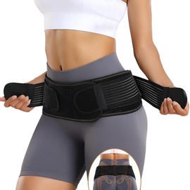 FORTEMOTUS Cinturón de cadera para la articulación sacroilíaca (SI), soporte lumbar para aliviar el dolor de ciática, pelvis y espalda. Soporte de... 