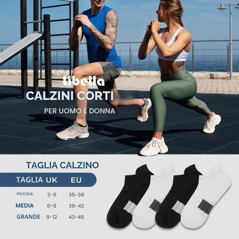 Libella Calzini Corti Uomo Donna 10 Paia Calze Corte Cotone