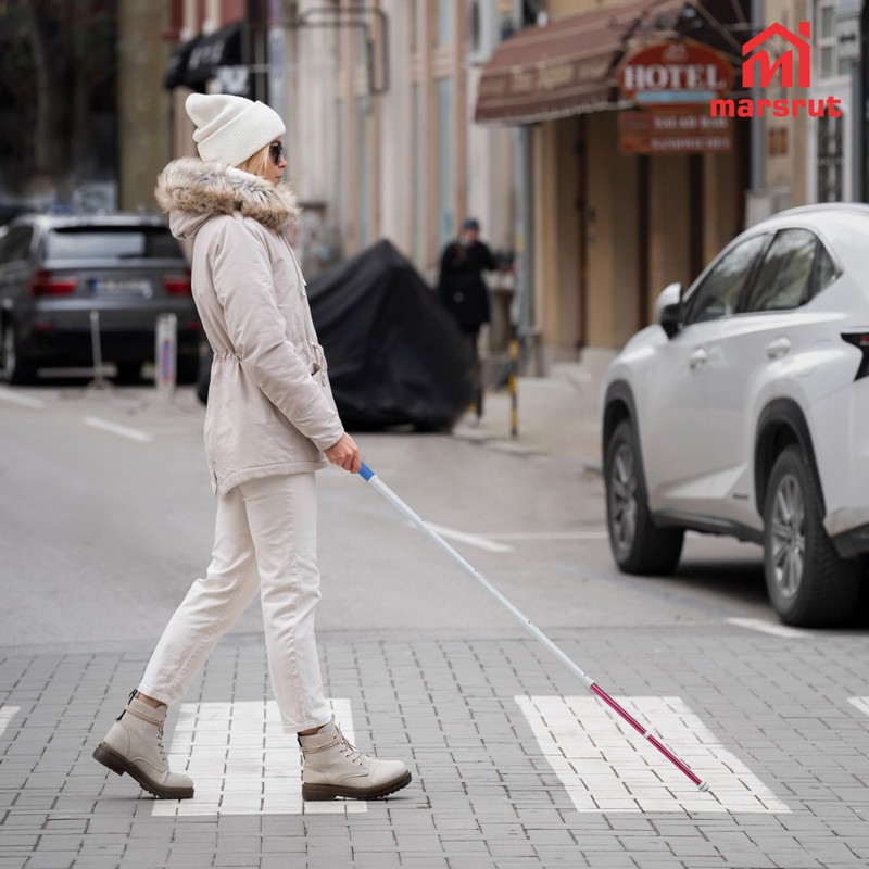 Walking Stick for Blind Telescopic Cane with Storage Bag, 51"