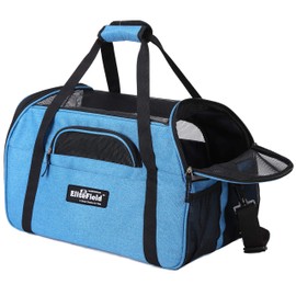EliteField Soft Pet Carrier (3 Year Warranty, Airline Approved) Soft Sided Dog Puppy Cat Carrier Travel Bag (X-Large: 21" L x 12" W x 13" H, Sapphire Blue)