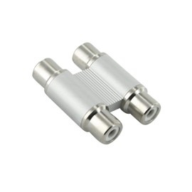 2 RCA Shielded Cable Joiner Adaptor Plug Metal Home Hi-Fi Theatre