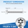 sourcing map 25Pcs Torx Security Machine Screws, 1/4-20 x 1-3/4"