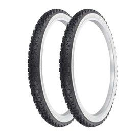 WESTWIND Pair of Bicycle TIRE 24" X 2.125" Black/White (2) Tires KNOBBY Tread P-1075A 24" Bicycle