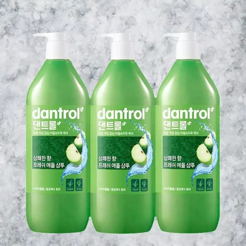 Denltrol 댄트롤 비듬두피 상쾌한향 프레쉬애플 샴푸 820ml 3개 Dandruff Control