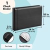 Juvale Check Binder - Black Faux Leather, 7-Ring, 14 x