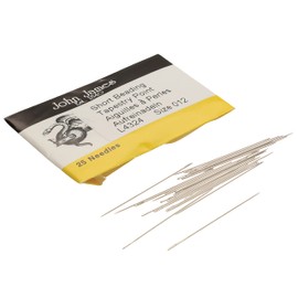 John James Tapestry Needles, Short Ballpoint Bead Embroidery Needles, Size 12, 25 per pack, Made in England, Use with Cross Stitch, Embroidery, Tapestry and General Hand Sewing