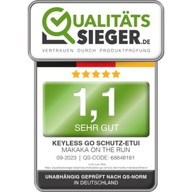 MakakaOnTheRun Keyless Go Car Key Protection: RFID blocker car key case with 2 RFID NFC protected compartments. Protection against radio theft for keyless go (remote key shielding).