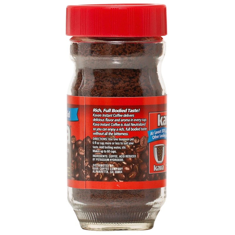 Kava Reduced Acid Instant Coffee, 4 Ounce