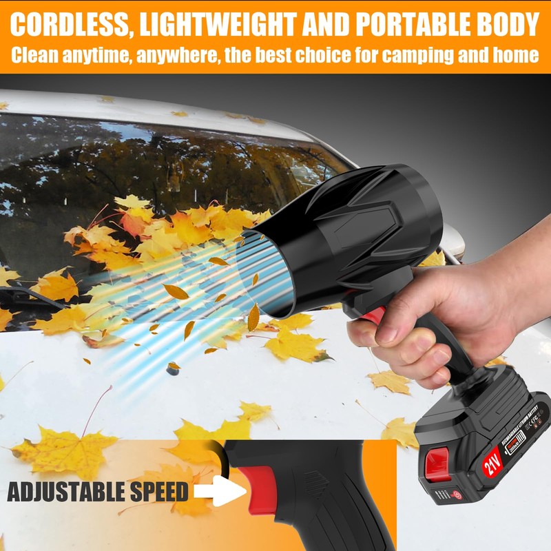 Cordless Leaf Blower with Battery and Charger, 400,000 RPM Turbo