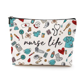 Inspirational Nurse Life Nurse Gifts Makeup Bag Nurse Accessories for Work Nurse Practitioner Nurse Gifts for Women Cosmetic Bag Rn Gifts for Nurses Nursing Graduation Nurses Week Christmas Birthday