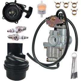 FINDCARB LT50 Carburetor with Air Filter Box & Pull Start Starter Fit for Suzuki LT50 LT 50 LT-A50 JR50 ALT50 Quad Runner carb replace 13200-43F00 13200-04431 13200-04430