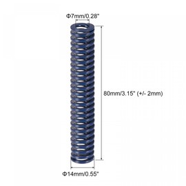 sourcing map Tool Spring Compression Springs 14 mm Outer Diameter 80 mm Long Spiral Embossing Light Load for Electrical Parts of 3D Printers Blue Pack of 5