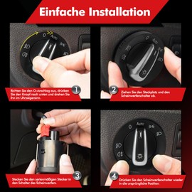 OTUAYAUTO Light Switch Compatible with Golf Plus 05-13, Golf V 03-08, Passat B6 05-09, Jetta III 05-10, Car Headlight Switch Main Light Switch 5ND941431B, 3C8941431A