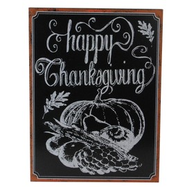 NORTHLIGHT 14" Holiday Inspired Framed Happy Thanksgiving Chalkboard Wall Art