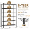Lynkloft Storage Shelves with Wheels 6 Tier Wire Shelving Adjustable
