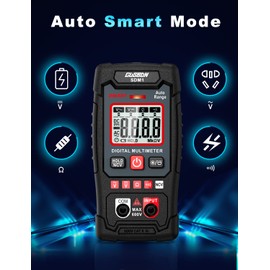 CUSBON Digital Multimeter, Auto-Rang Voltage Meter AC/DC Voltmeter Ohmmeter and Continuity Test with Backlit LCD, NCV Function
