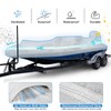 Solim Waterproof 1200D PU Boat Cover with Motor Cover, 14-16'