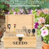 Coolrunner Wood Seed Saving Box, Seed Storage Organizer Case, Seed