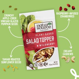 naturSource Salad Topper Wildberry - Salad Toppings, Salad Mix, Salad Toppers Seeds and Cranberries, Crunchy, Mixed Seeds for Salad, Oatmeal or Yogurt, Natural, Gluten Free - 16 Oz (1 Lb)