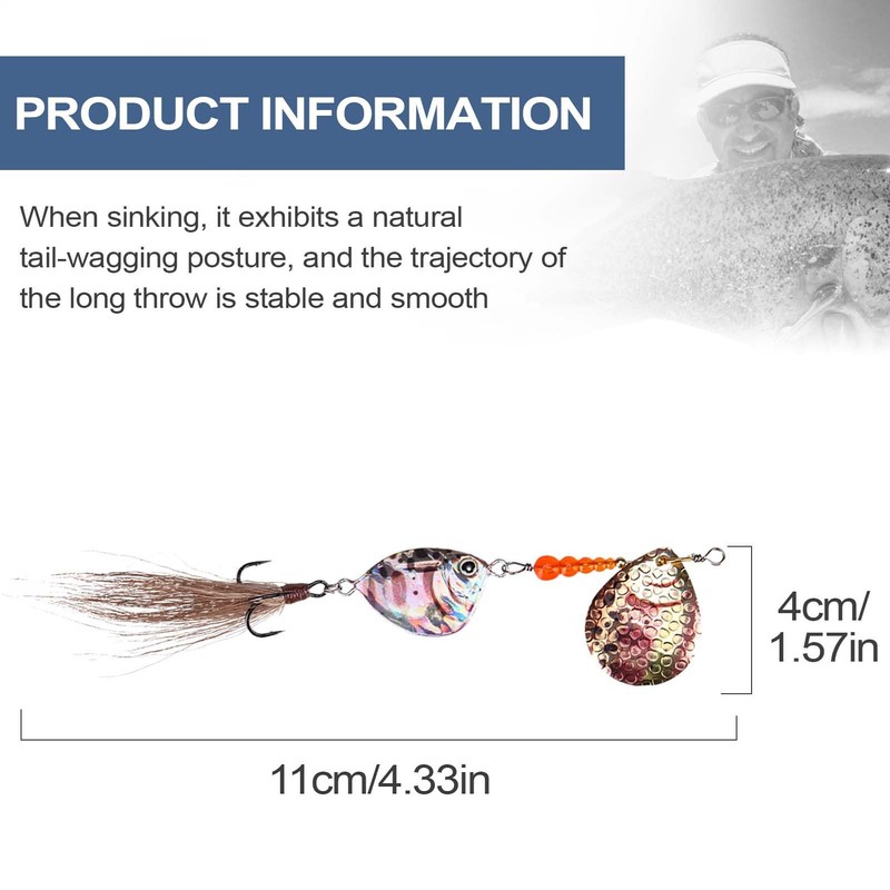 Spinner Baits - Spinnerbait Fishing Lures Long-Distance Casting Sinking,Hook Sequins