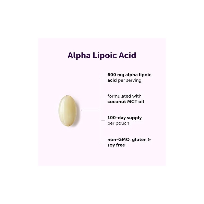 Alpha Lipoic Acid 600mg Softgels with MCT Oil - 300