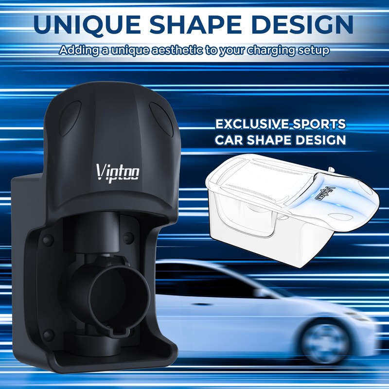 VIPTOO EV Charger Wall Mount Holder, J1772 Charger Cable Organizer