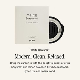 Pura and Studio McGee - Fragrance for Car Diffuser - Clean & Safe Luxury Scent Refill - Long-Lasting for 30 Days of Aroma - Must-Have Accessory- White Bergamot