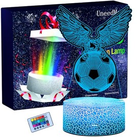 UneedMe Football Light,Football Gifts for Boys, Kids Lamp, Football Lamp 16 Colors Change,3D Illusion Lamp with Remote Control, Boys Bedroom Accessories, Christmas Gifts for Boys [Energy Class G]