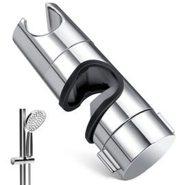 Shower Head Holder Shower Holder Bracket Chrome Plated Shower Head Holder Replacement Adjustable Hand Shower Bracket Replacement for 18 - 25 MM Slide Rail Pole