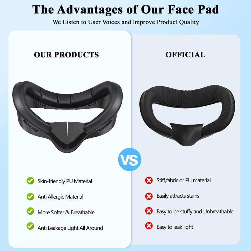 Crspexil Suitable for Meta Quest 3S Replacement Eye Mask Compatible