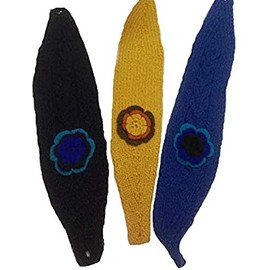 Alpacaandmore Women's Embroidered Alpaca Wool Headband One Size, black