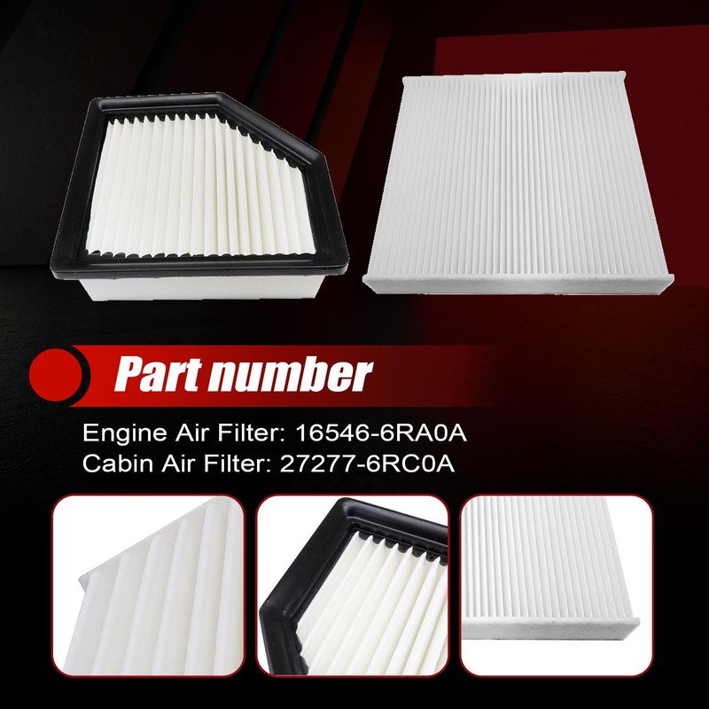 FZJDSD Engine Air Filter & Cabin Air Filter Combo Set